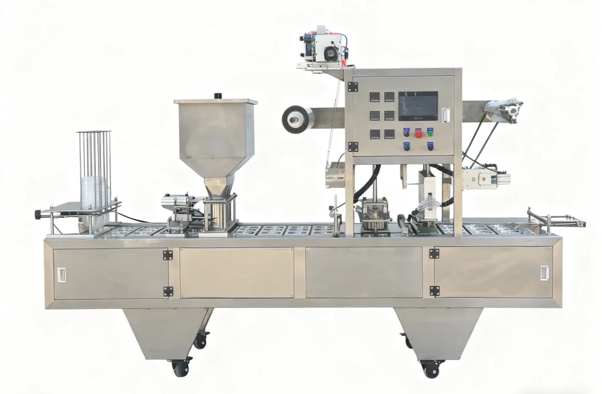 Linear filling and sealing machine